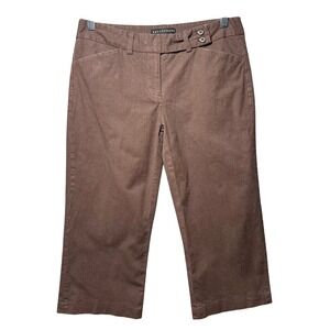 Apostrophe Fiona Women Brown Micro Dot Capri Pants Size 6